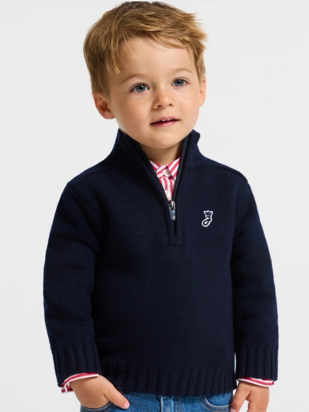 Jacadi Paris Trucker Collar Sweater/Jumper - Ink Blue
